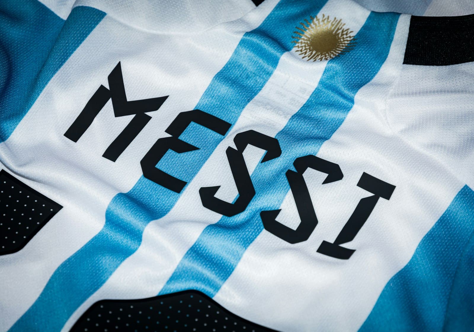 Close-up of a soccer jersey number
